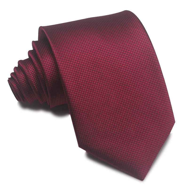 8CM Polyester Jacquard Striped Tie Men's Business Formal Red Black Blue