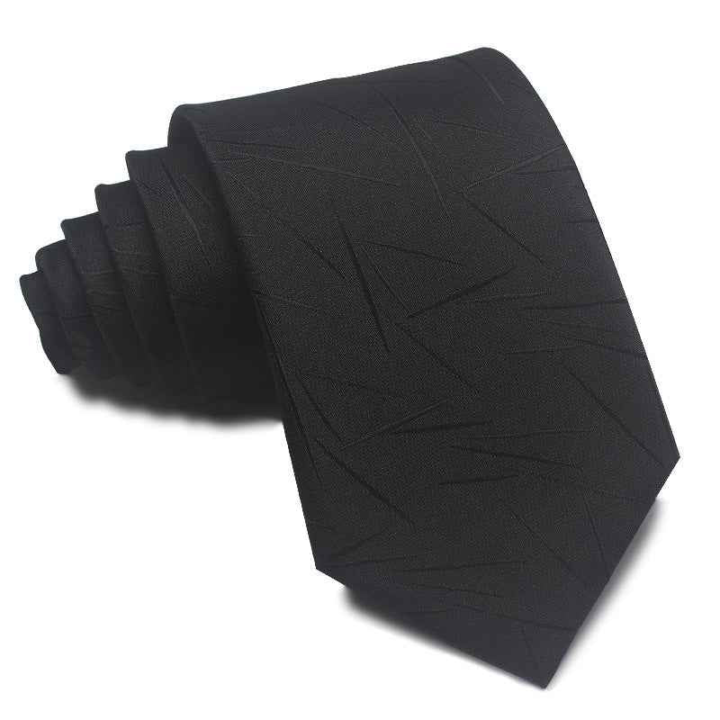 8CM Polyester Jacquard Striped Tie Men's Business Formal Red Black Blue