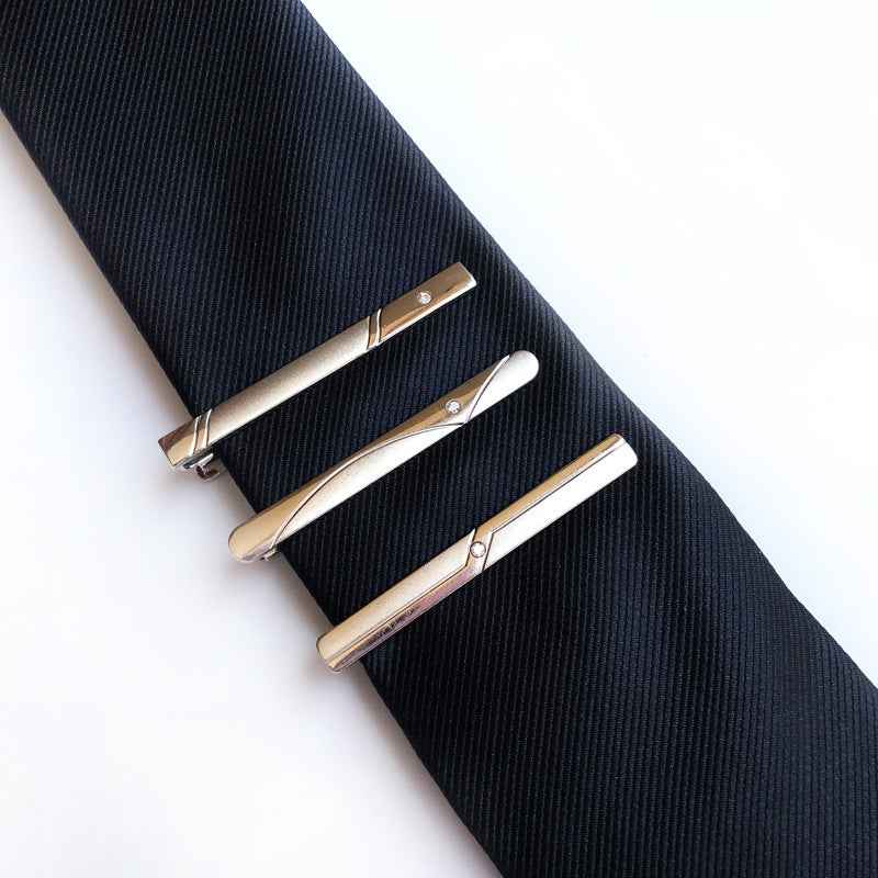 Formal silver tie clip