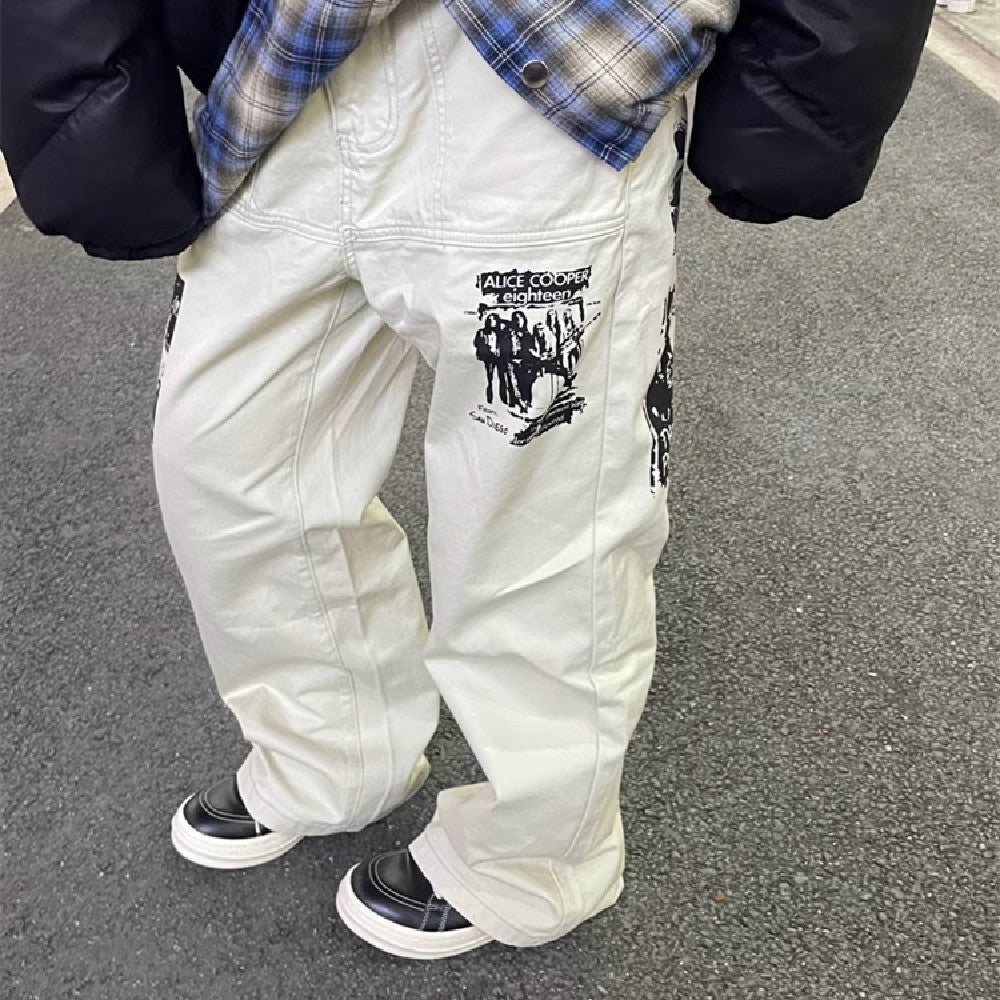 Hip Hop Print Jeans Men's Spring SHOPPORA