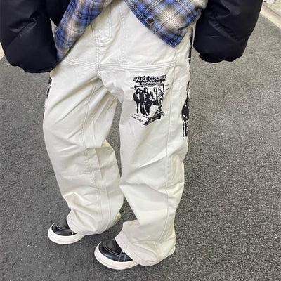 Hip Hop Print Jeans Men's Spring SHOPPORA