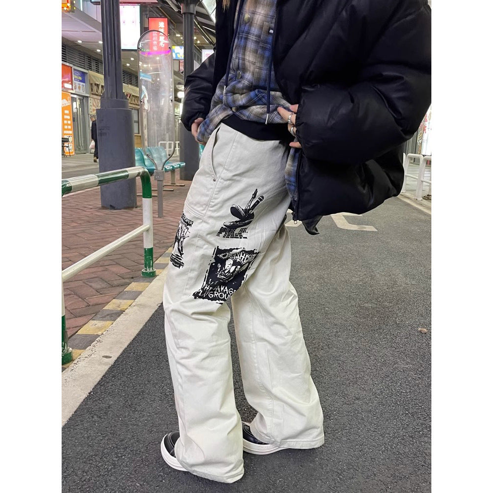 Hip Hop Print Jeans Men's Spring SHOPPORA