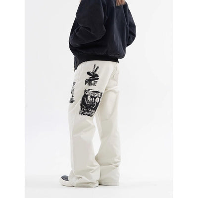 Hip Hop Print Jeans Men's Spring SHOPPORA