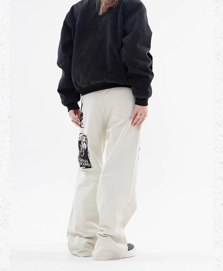 Hip Hop Print Jeans Men's Spring SHOPPORA