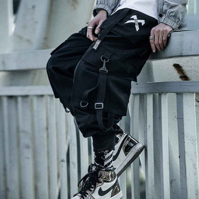 Multi-pocket Overalls Men's Loose Hip-hop Trendy Brand Performance Wind