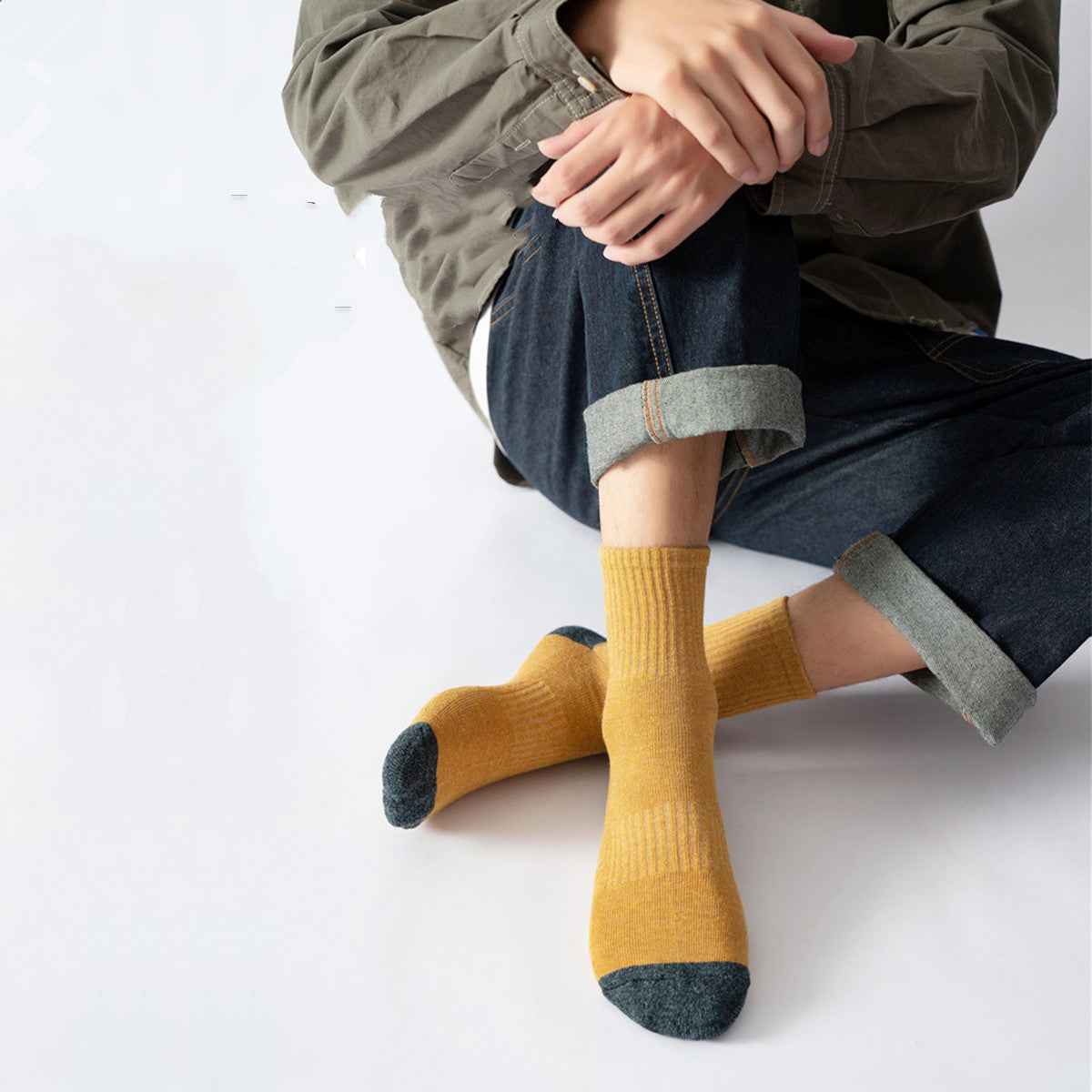 Men's Fashion Sports Half Terry Socks