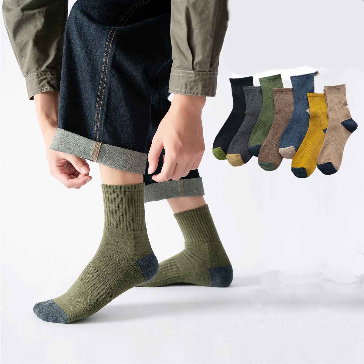 Men's Fashion Sports Half Terry Socks