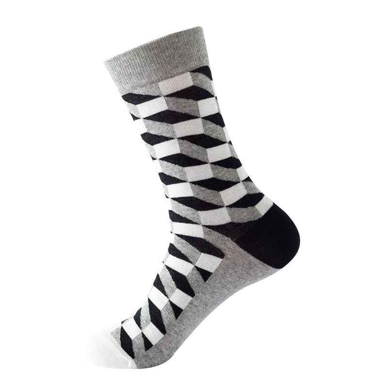Pure cotton autumn and winter thick diamond-shaped socks