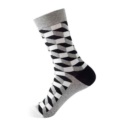 Pure cotton autumn and winter thick diamond-shaped socks