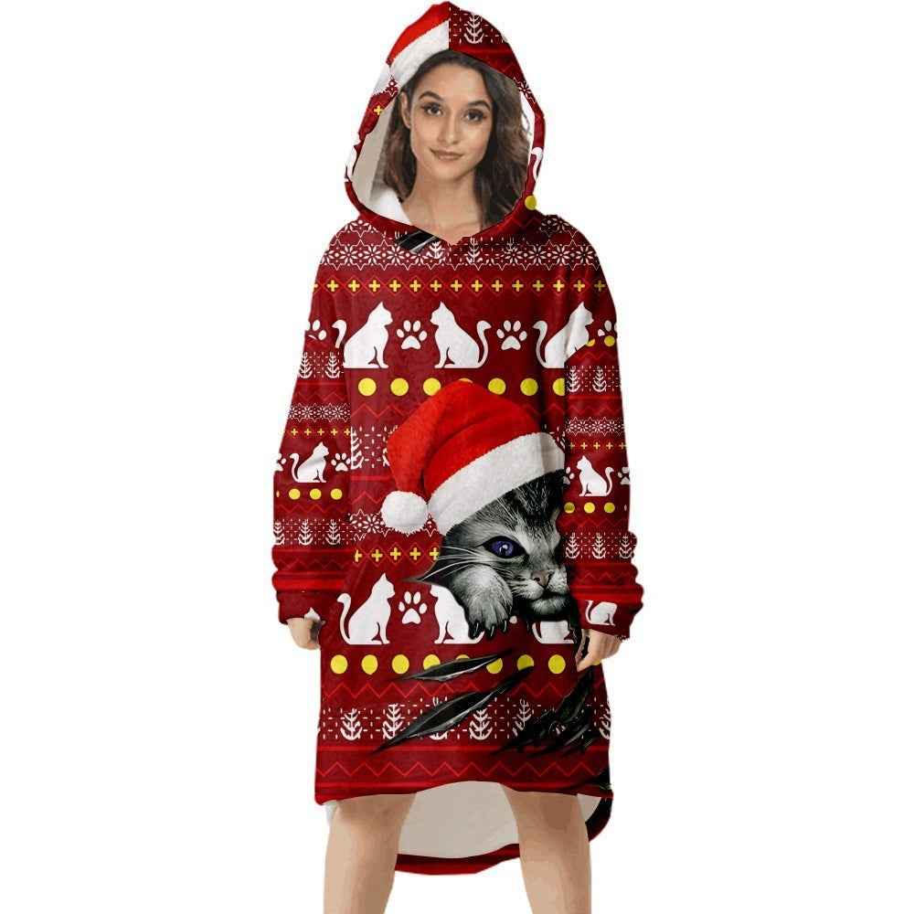 Green Fur Monster Christmas 3D Digital Printing Home Blanket Sweater