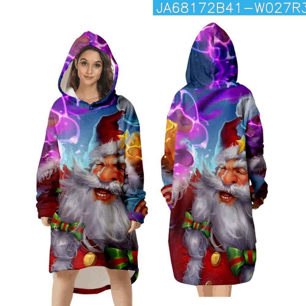 Green Fur Monster Christmas 3D Digital Printing Home Blanket Sweater