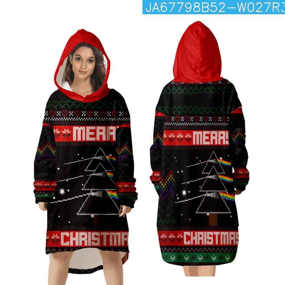 Green Fur Monster Christmas 3D Digital Printing Home Blanket Sweater