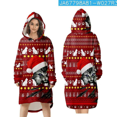 Green Fur Monster Christmas 3D Digital Printing Home Blanket Sweater