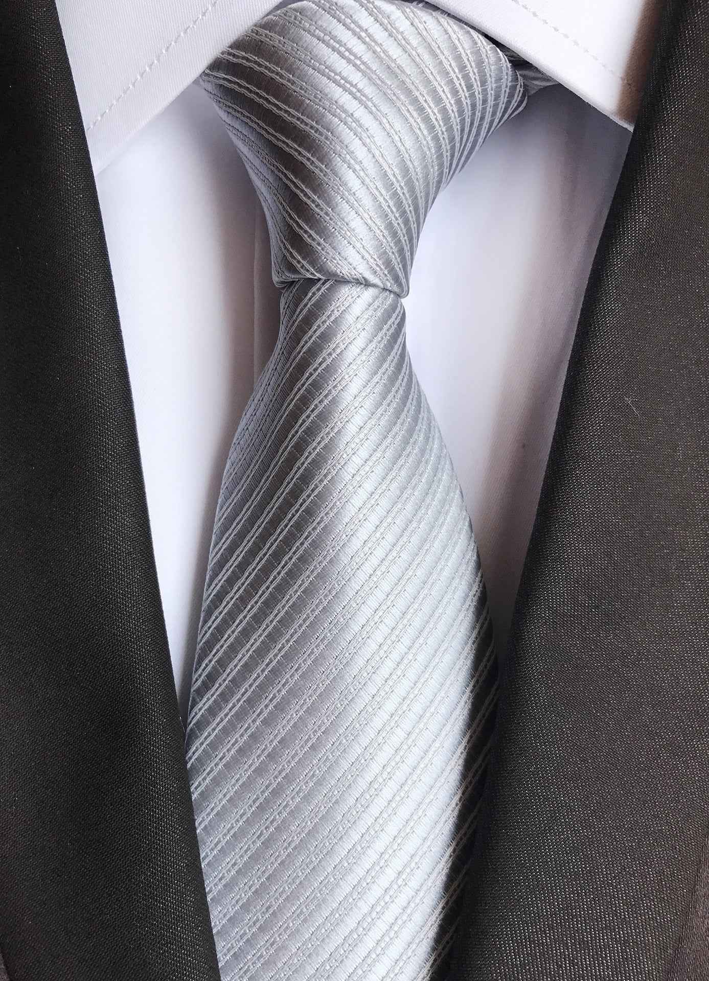 Men's Solid Color Pinstripe Polyester Tie