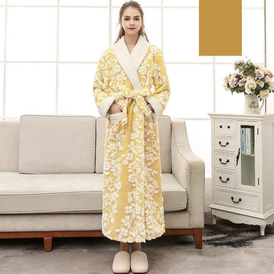 Jacquard Double Layer Thickened Flannel Nightgown