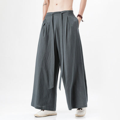 Cotton And Linen Plus Size Loose Trousers Men's Chinese Style SHOPPORA