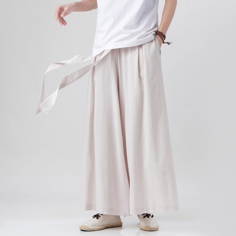 Cotton And Linen Plus Size Loose Trousers Men's Chinese Style SHOPPORA