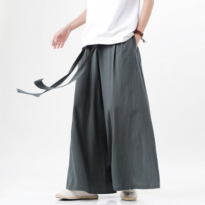 Cotton And Linen Plus Size Loose Trousers Men's Chinese Style SHOPPORA