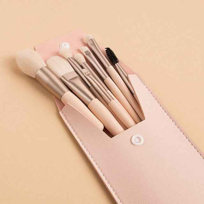 Travel Portable 8 Mini Makeup Brush Beauty Set