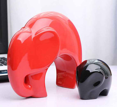 Ceramic Crafts Fashion Ceramic Gifts Ceramic Decorations Wedding Gifts Mother and Child Elephant