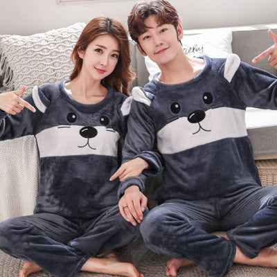 Plus Size Couple Plus Fertilizer Plus 200 Kg Plus Velvet Velvet Pajamas Women