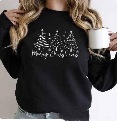 Solid Color Christmas Round-neck Shirt Ladies