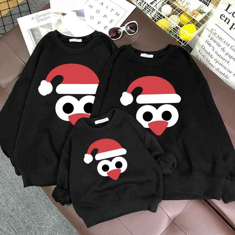 Parent-child Suit Dad Mom Children Christmas Cartoon Printed Hoodie