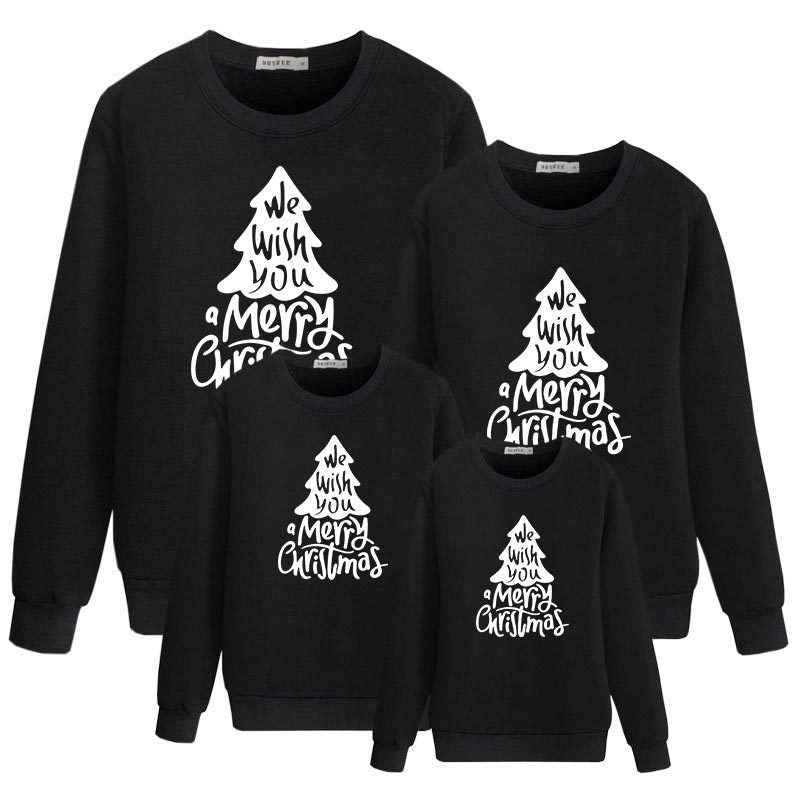 Autumn Christmas Tree And Letter Printed Sweater Parent-child Wear