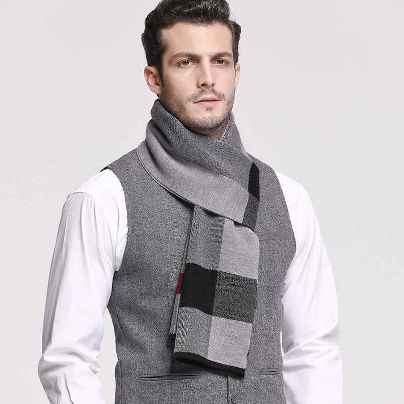 Men's Wool Knitted Scarf British Style