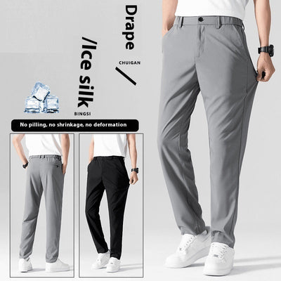 Business Casual Pants Stretch Suit Pants Men's Straight Draping SHOPPORA