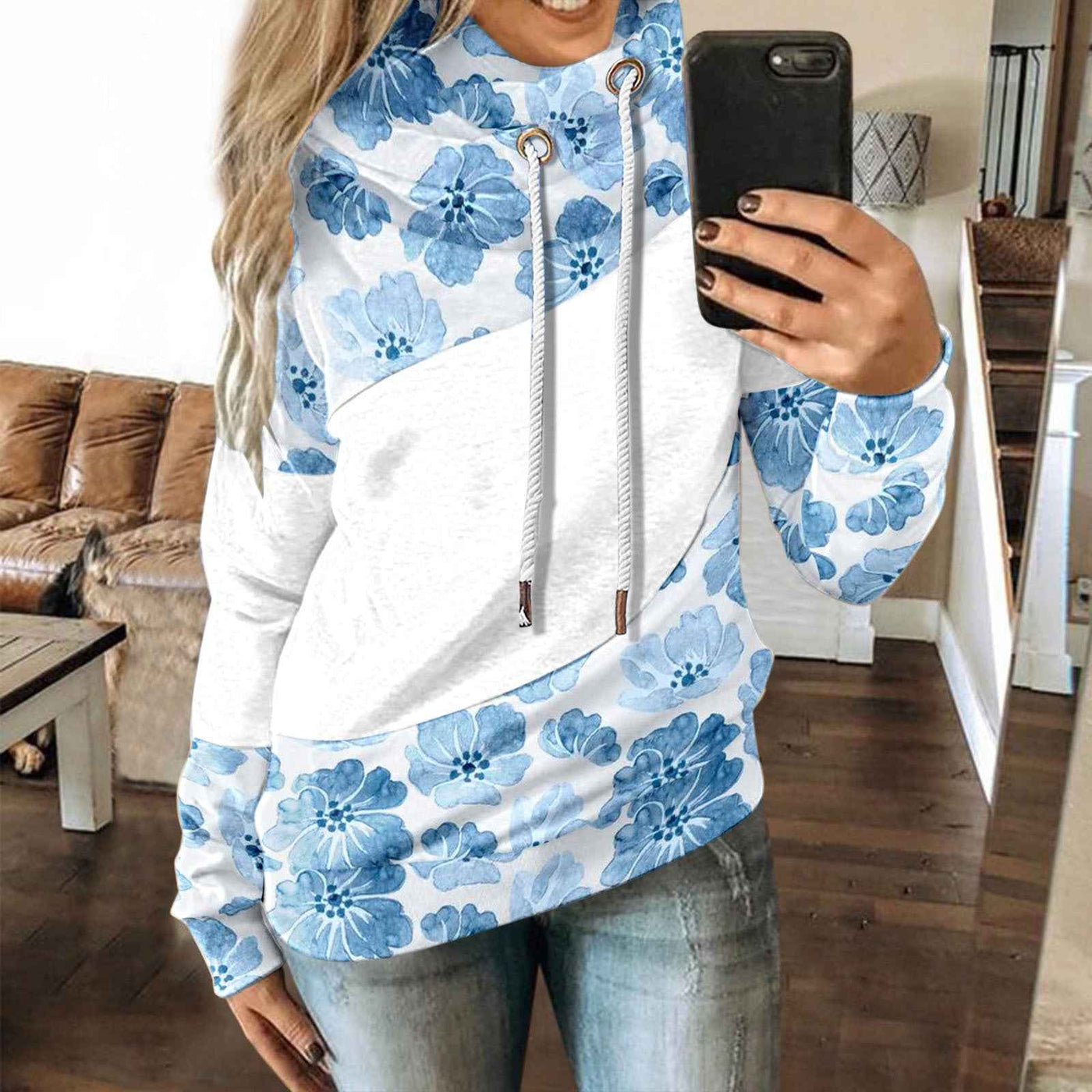 Autumn And Winter Casual Fashion Christmas Print Long-sleeved Hooded Sweater