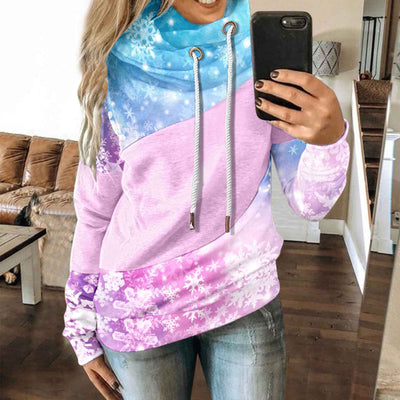 Autumn And Winter Casual Fashion Christmas Print Long-sleeved Hooded Sweater