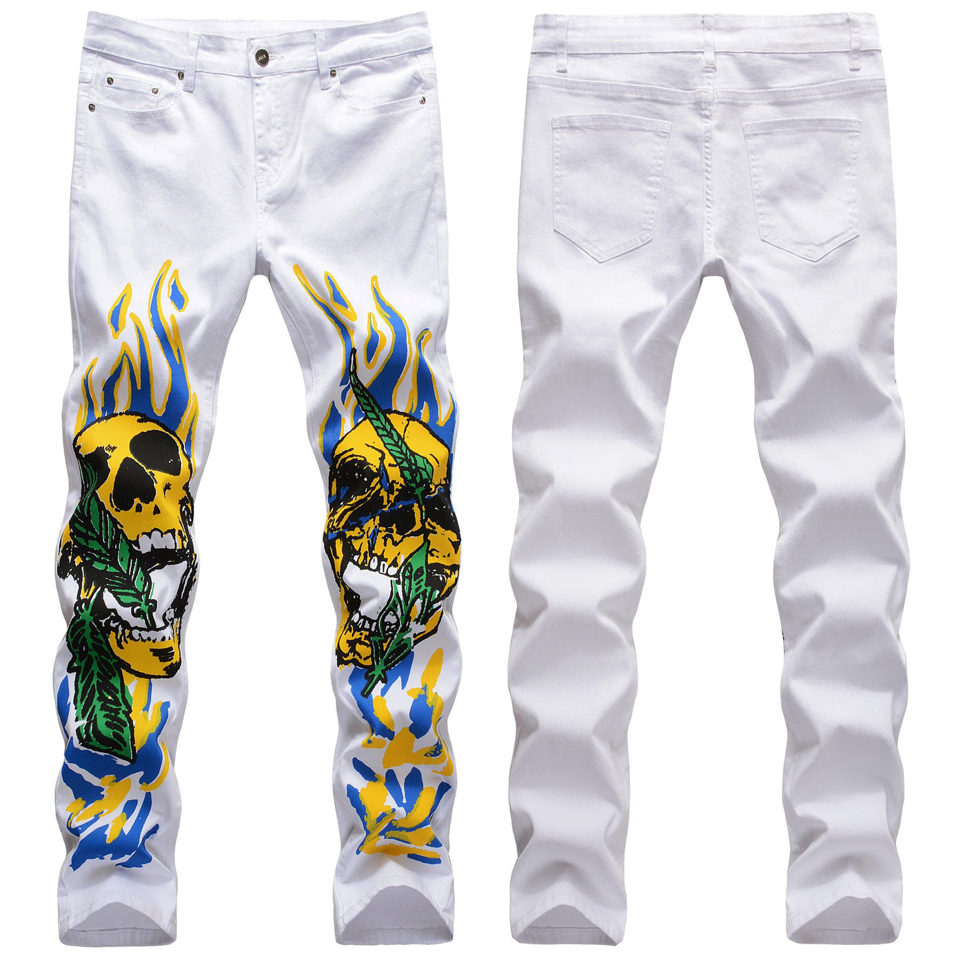 Skull graffiti flame street fashion men's pants SHOPPORA