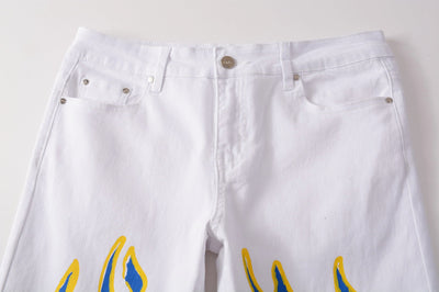 Skull graffiti flame street fashion men's pants SHOPPORA