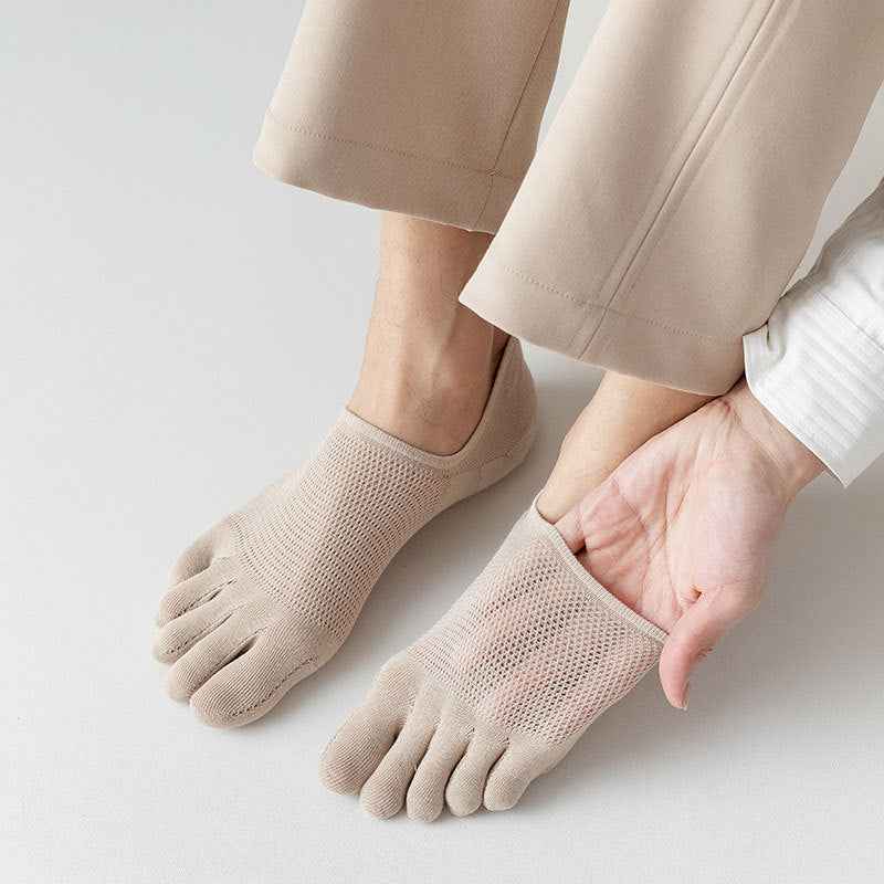 Men's Cotton Deodorant And Sweat-absorbing Breathable Five Toe Socks