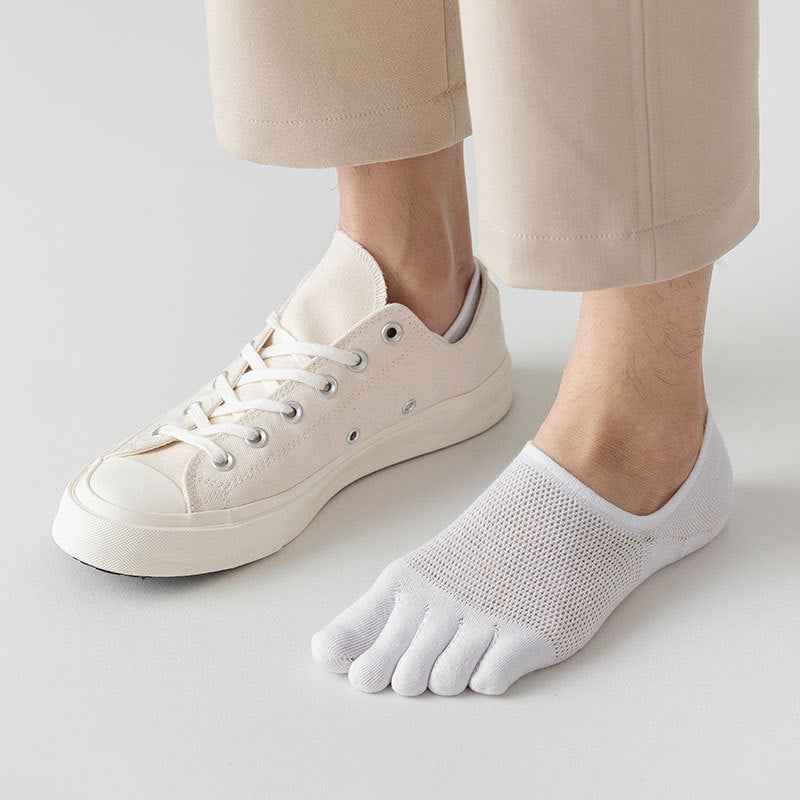 Men's Cotton Deodorant And Sweat-absorbing Breathable Five Toe Socks