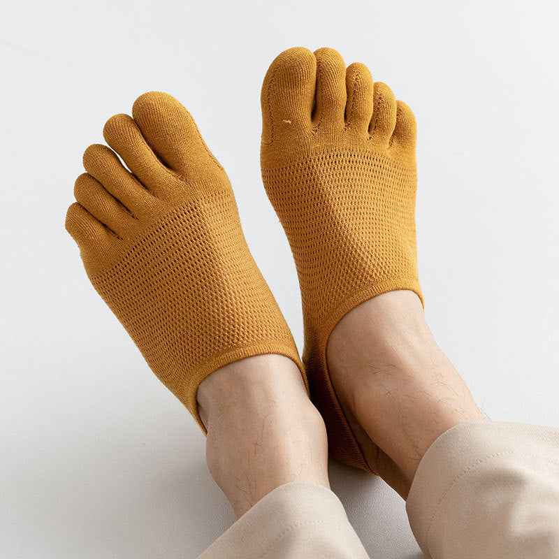 Men's Cotton Deodorant And Sweat-absorbing Breathable Five Toe Socks