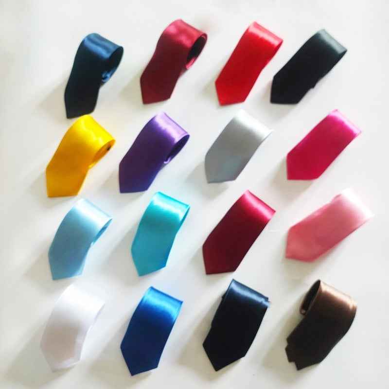 8cm Black Hand-tied Plain Suit Tie