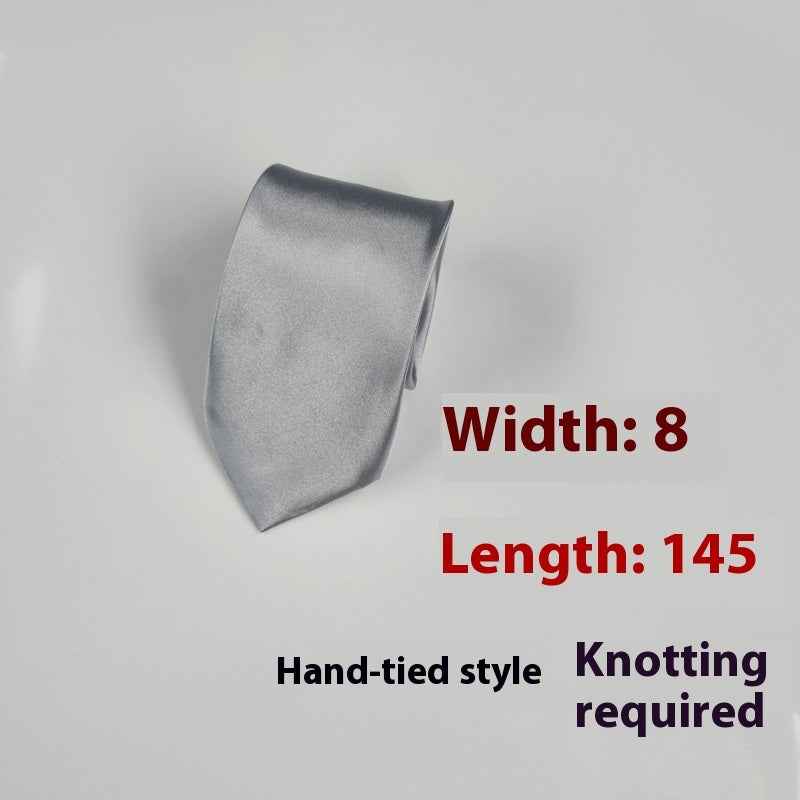 8cm Black Hand-tied Plain Suit Tie