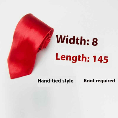 8cm Black Hand-tied Plain Suit Tie