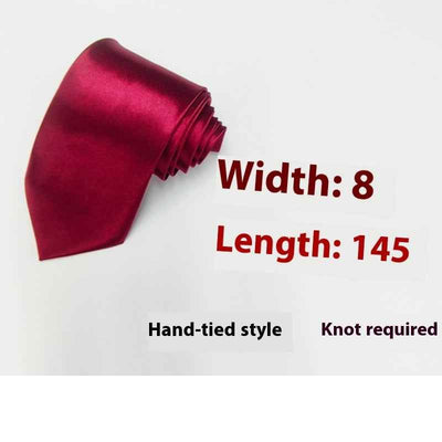 8cm Black Hand-tied Plain Suit Tie