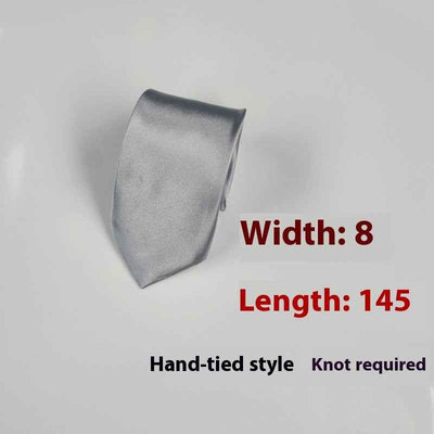 8cm Black Hand-tied Plain Suit Tie