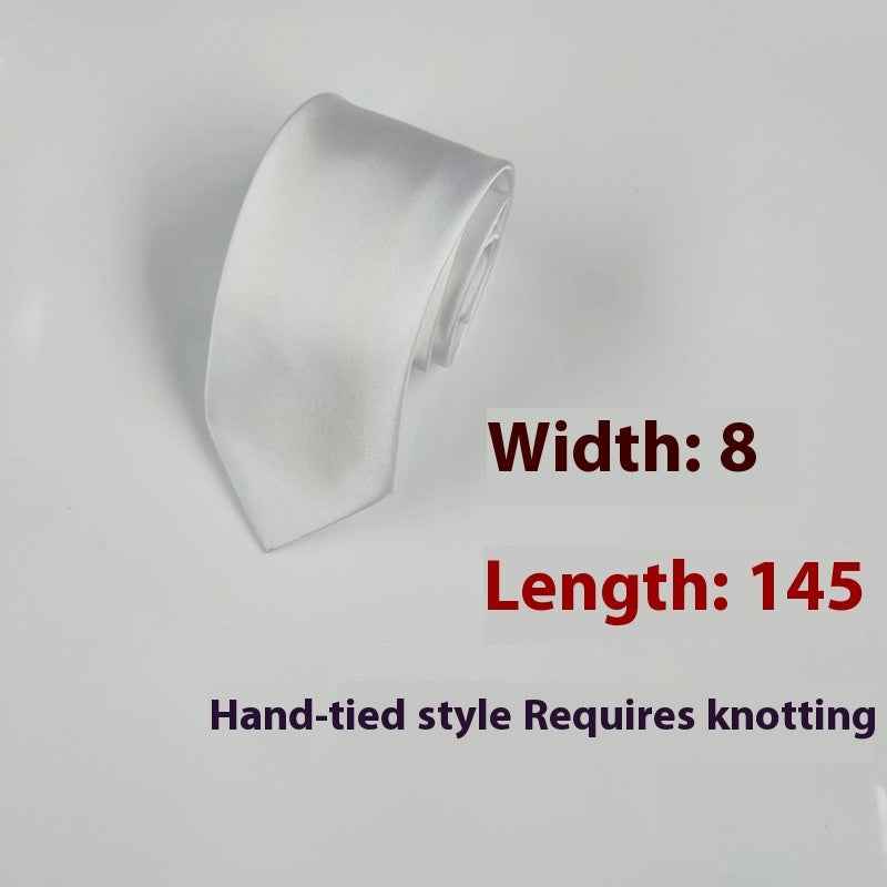 8cm Black Hand-tied Plain Suit Tie