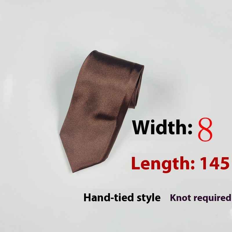 8cm Black Hand-tied Plain Suit Tie