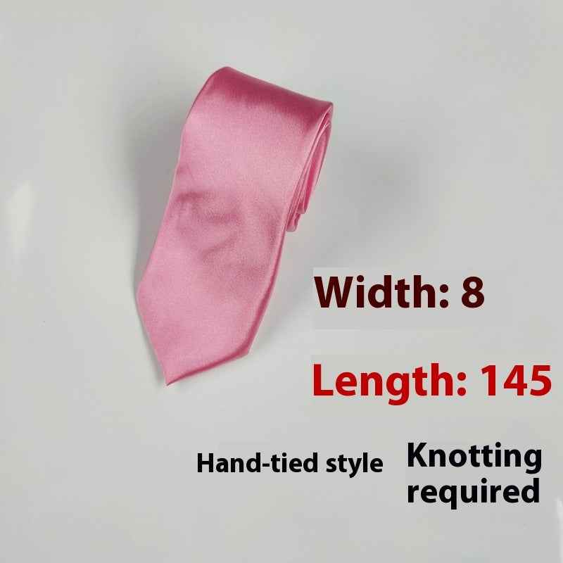 8cm Black Hand-tied Plain Suit Tie