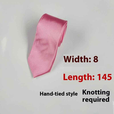 8cm Black Hand-tied Plain Suit Tie