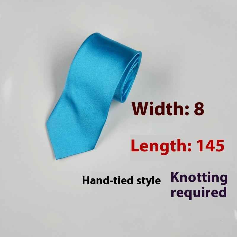8cm Black Hand-tied Plain Suit Tie
