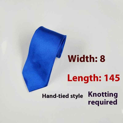 8cm Black Hand-tied Plain Suit Tie