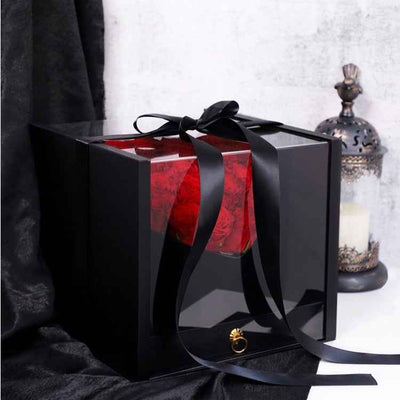 Acrylic Flower Gift Box With Drawer