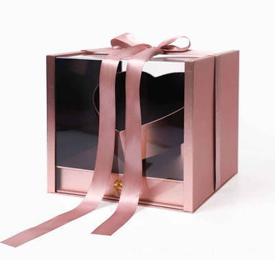 Acrylic Flower Gift Box With Drawer